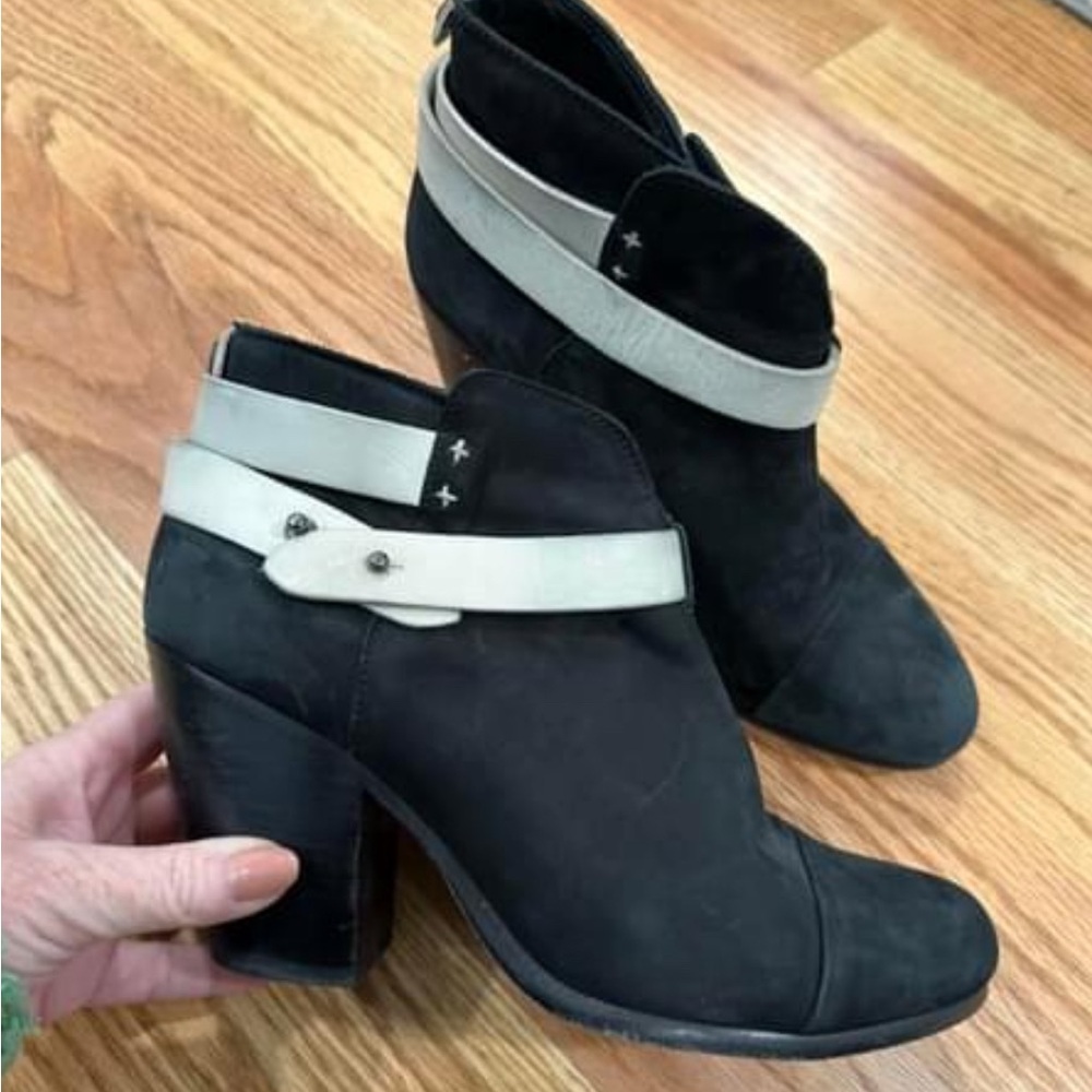 rag & bone Suede Adjustable Strap Ankle Bootie Black Women's EU 39